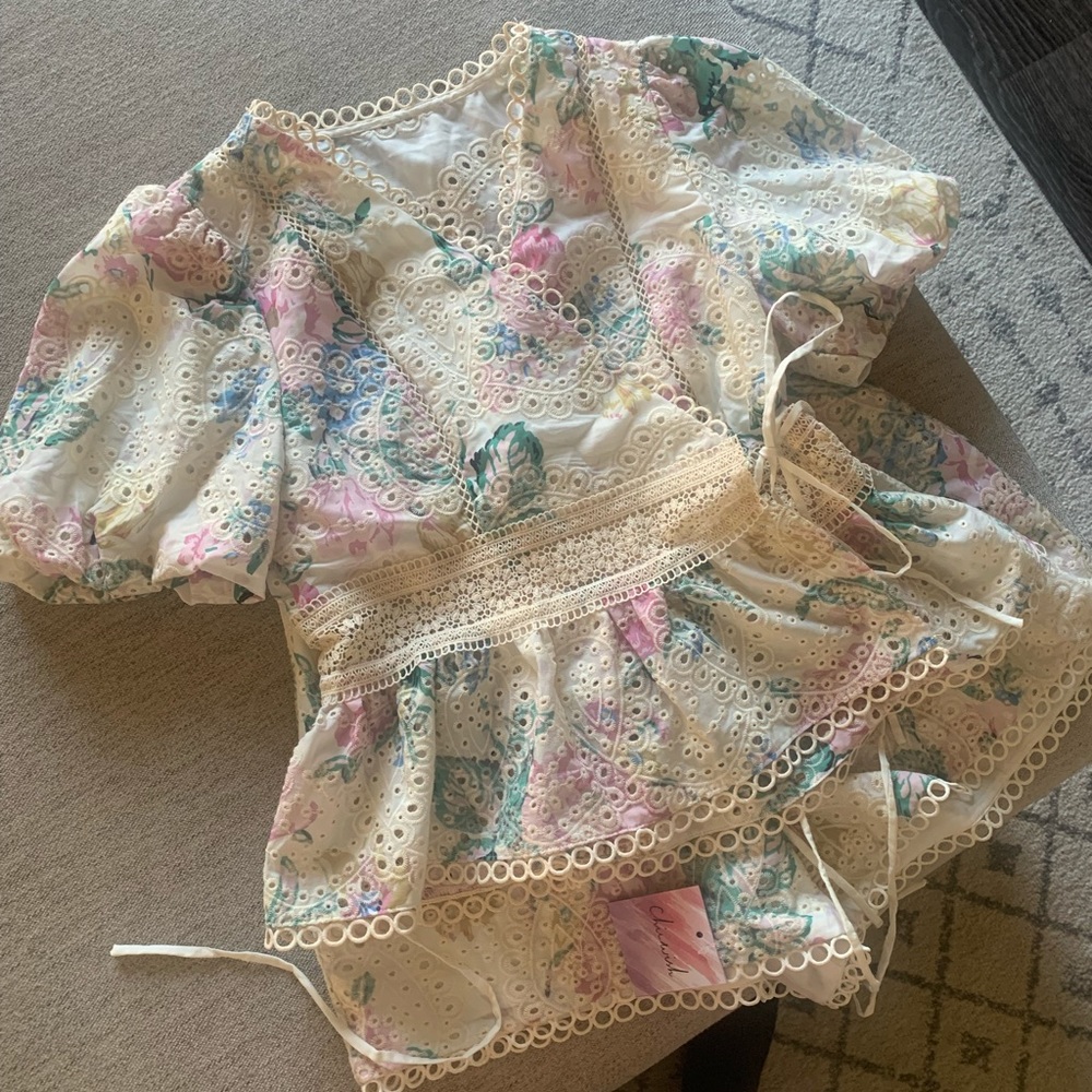 Lace Trim Top & Shorts - New - Never Worn - Size S Fit